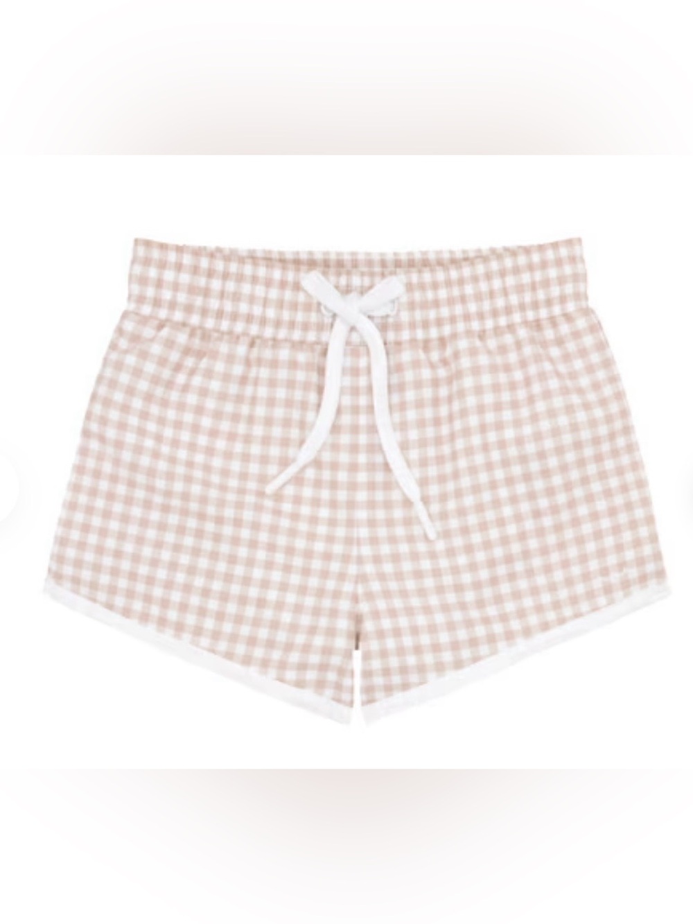 Minnow boys brown gingham boardie, size 3/4 EUC